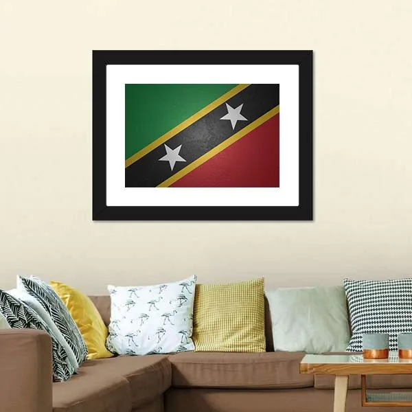 Flag Of Saint Kitts And Nevis Canvas Wall Art