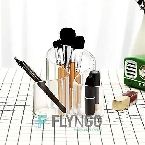 FLYNGO Acrylic Cosmetic Storage Organizer Desk and Dressing Table Stand/Holder Nail Polish Lipstick Eyeliner Comb Beauty Makeup Brush and Jewelry Organisers