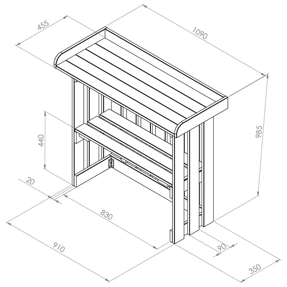 FOLDING GARDEN BAR / POTTING TABLE