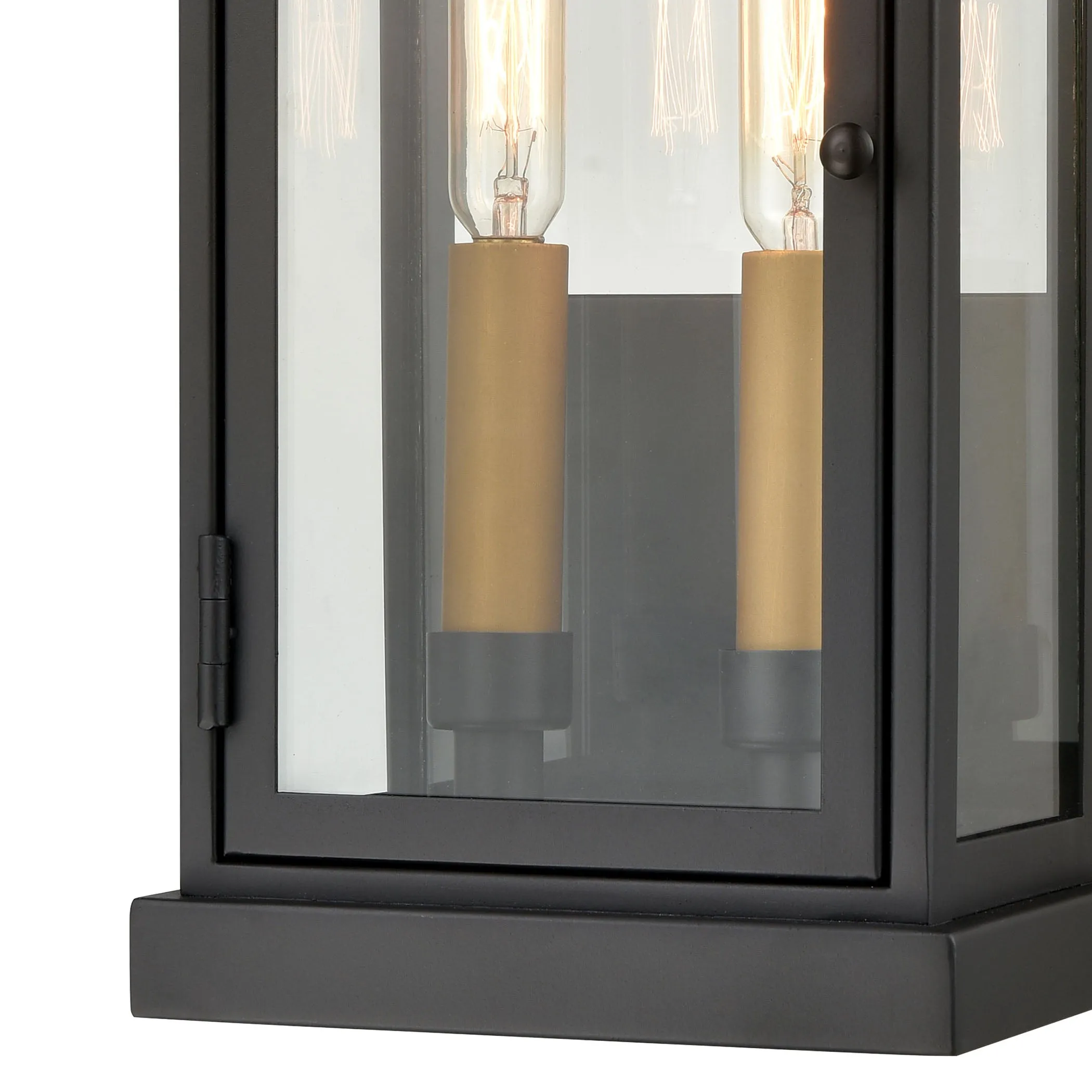 Foundation 13" 2 Light Sconce in Aged Brass & Matte Black