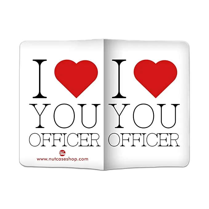 Funny  Designer Passport Cover - I Love Officer White