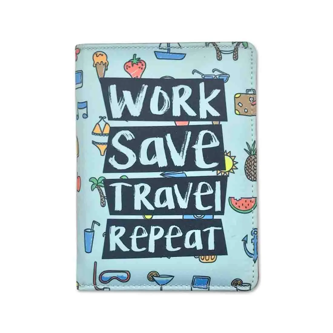 Funny Passport Holder Travel Wallet Organizer  - Work Save Travel Repeat