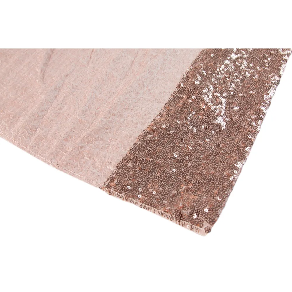 Glitz Sequin 10ft H x 52" W Drape/Backdrop panel - Blush/Rose Gold