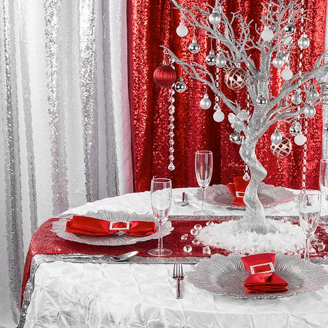 Glitz Sequin 10ft H x 52" W Drape/Backdrop panel - Red