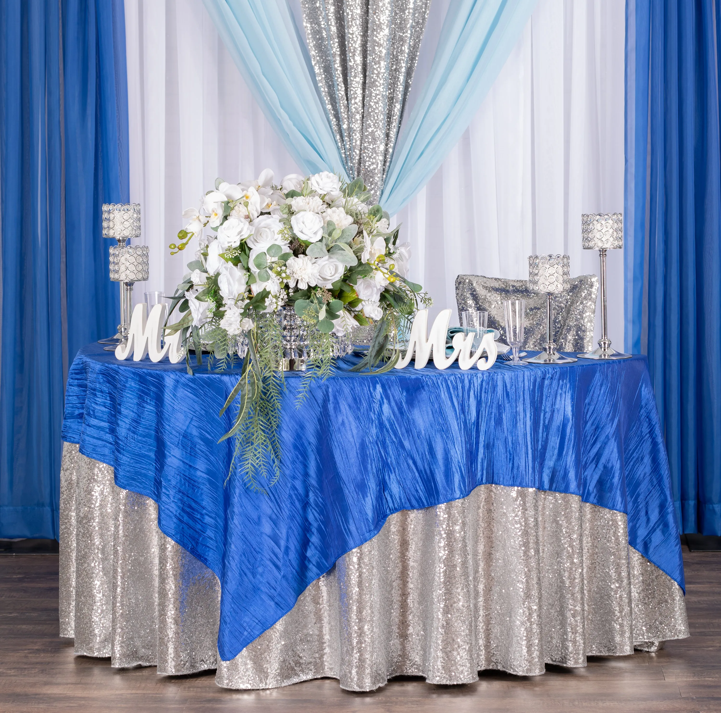 Glitz Sequin 10ft H x 52" W Drape/Backdrop panel - Silver