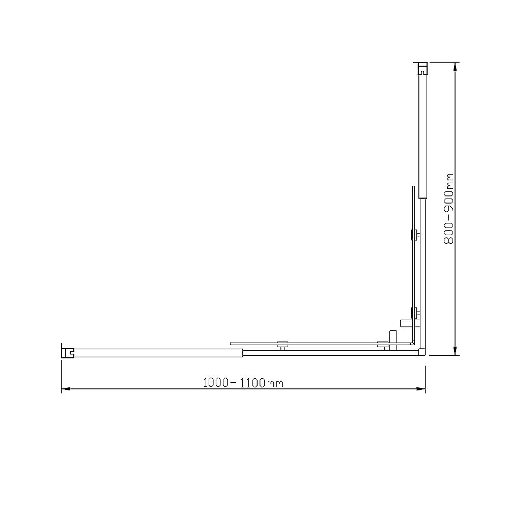 Gold 1100x900mm Double Sliding Glass Shower Screen, 6mm