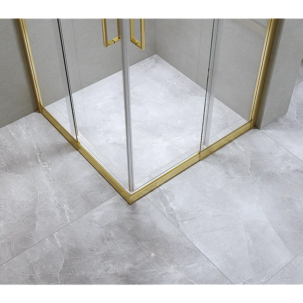 Gold 1100x900mm Double Sliding Glass Shower Screen, 6mm