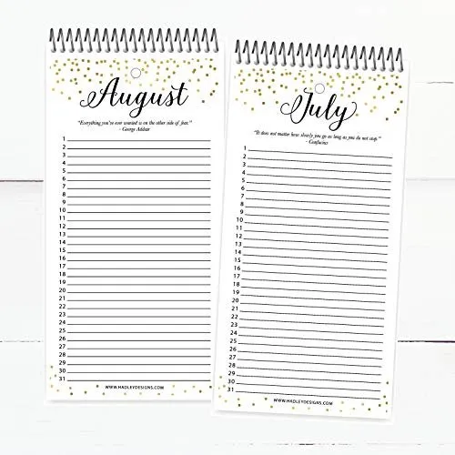 Gold Dots Perpetual Calendar | 12 Months | Home & Organization