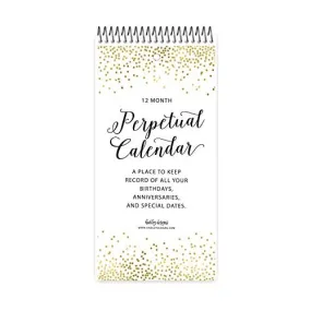 Gold Dots Perpetual Calendar | 12 Months | Home & Organization