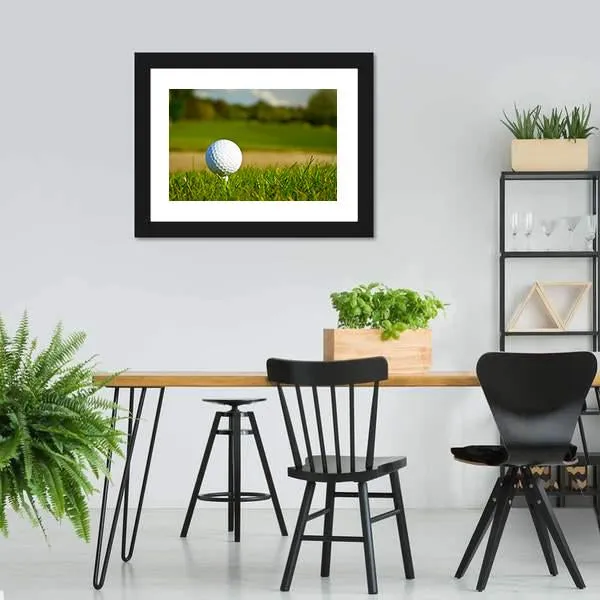 Golf Ball On Beautiful Course Canvas Wall Art