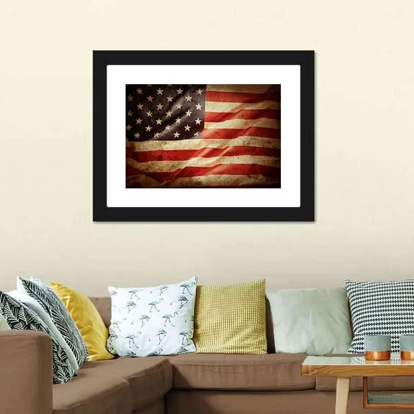 Grunge American Flag Canvas Wall Art