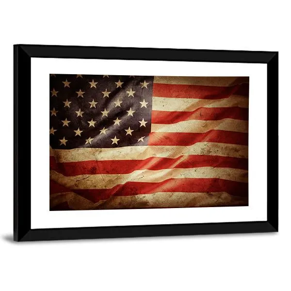 Grunge American Flag Canvas Wall Art