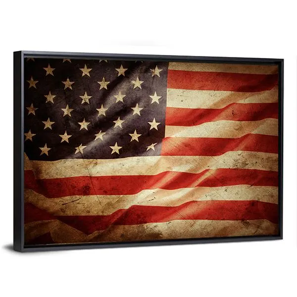 Grunge American Flag Canvas Wall Art