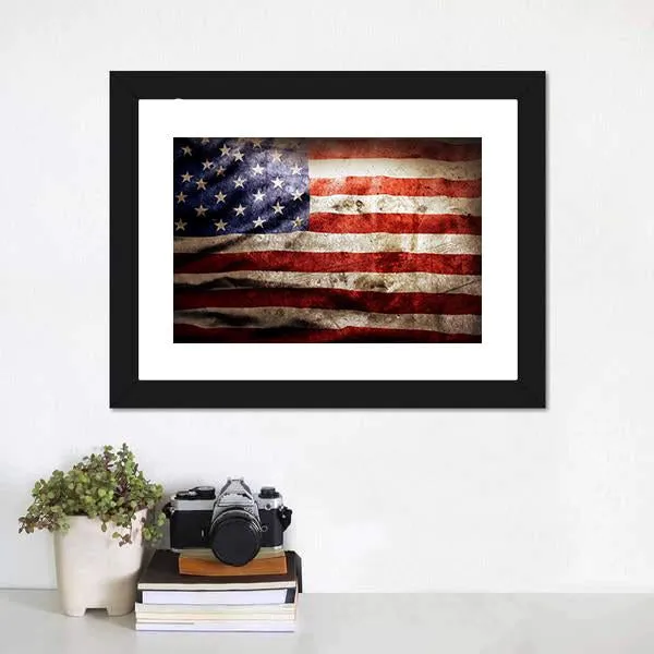 Grunge Flag Of America Canvas Wall Art