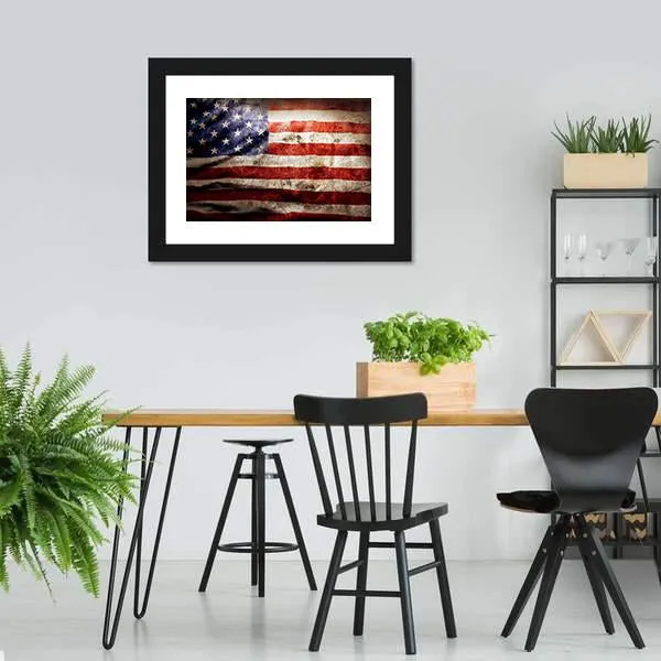 Grunge Flag Of America Canvas Wall Art