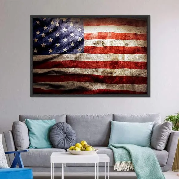 Grunge Flag Of America Canvas Wall Art