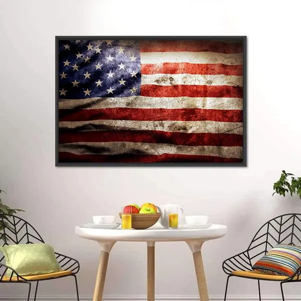 Grunge Flag Of America Canvas Wall Art