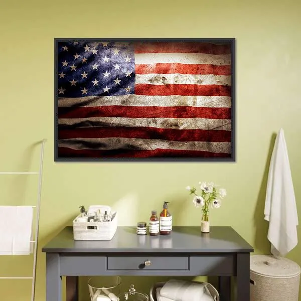 Grunge Flag Of America Canvas Wall Art