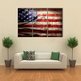 Grunge Flag Of America Canvas Wall Art