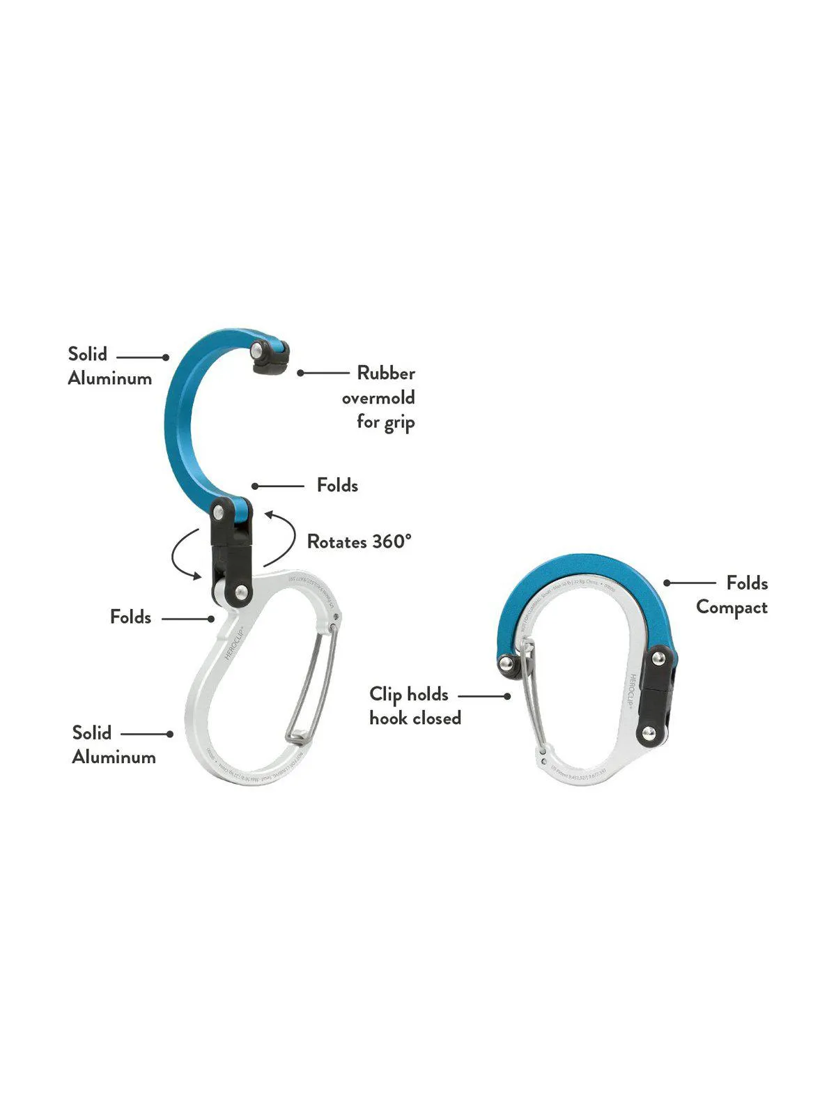 Heroclip Carabiner Small Blue Steel