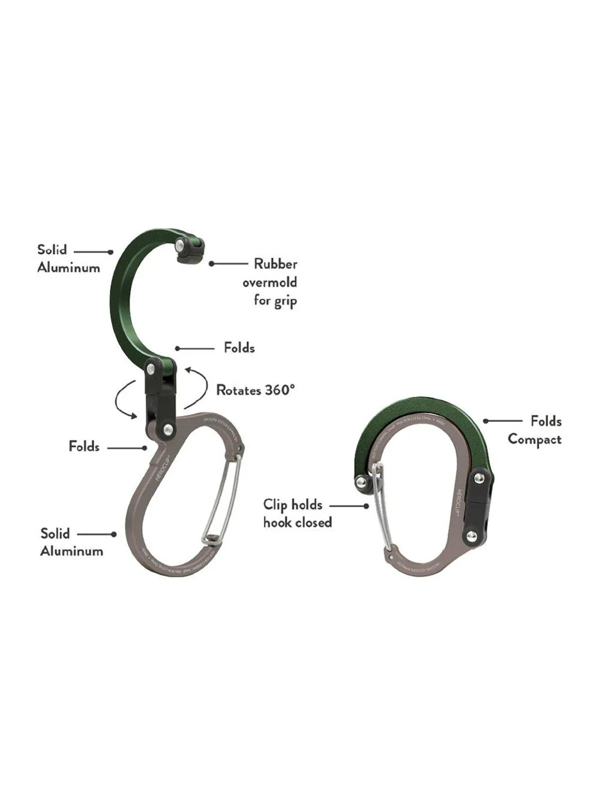 Heroclip Carabiner Small Forest Green