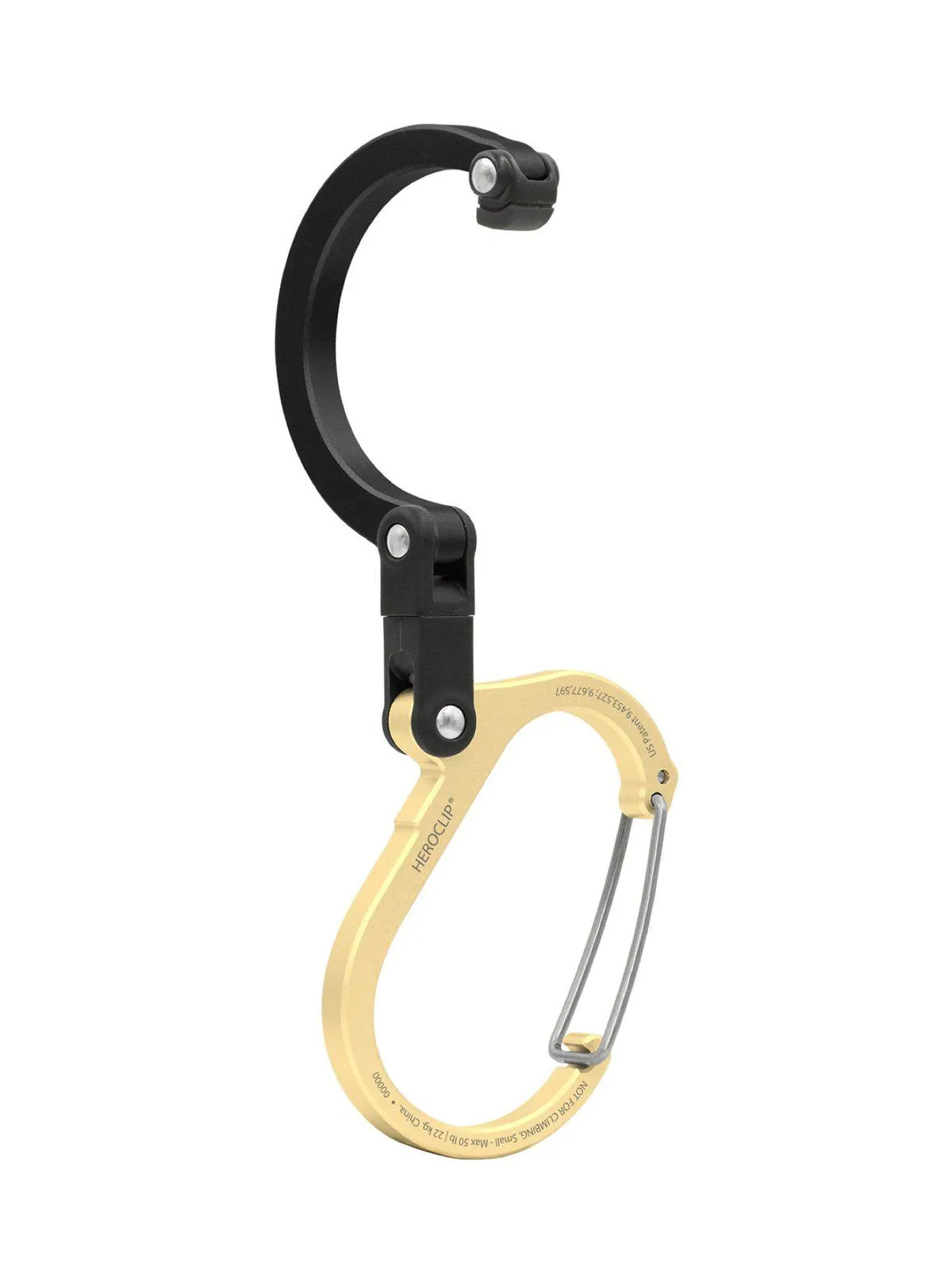 Heroclip Carabiner Small Gold Black