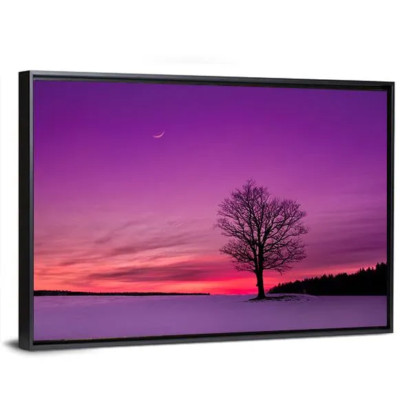 Idyllic Sunset In Field Canvas Wall Art