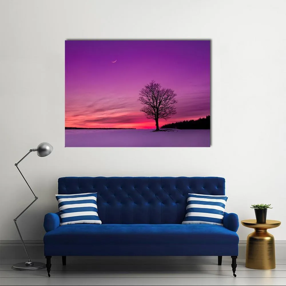 Idyllic Sunset In Field Canvas Wall Art