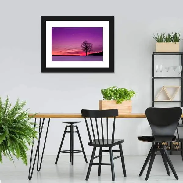 Idyllic Sunset In Field Canvas Wall Art