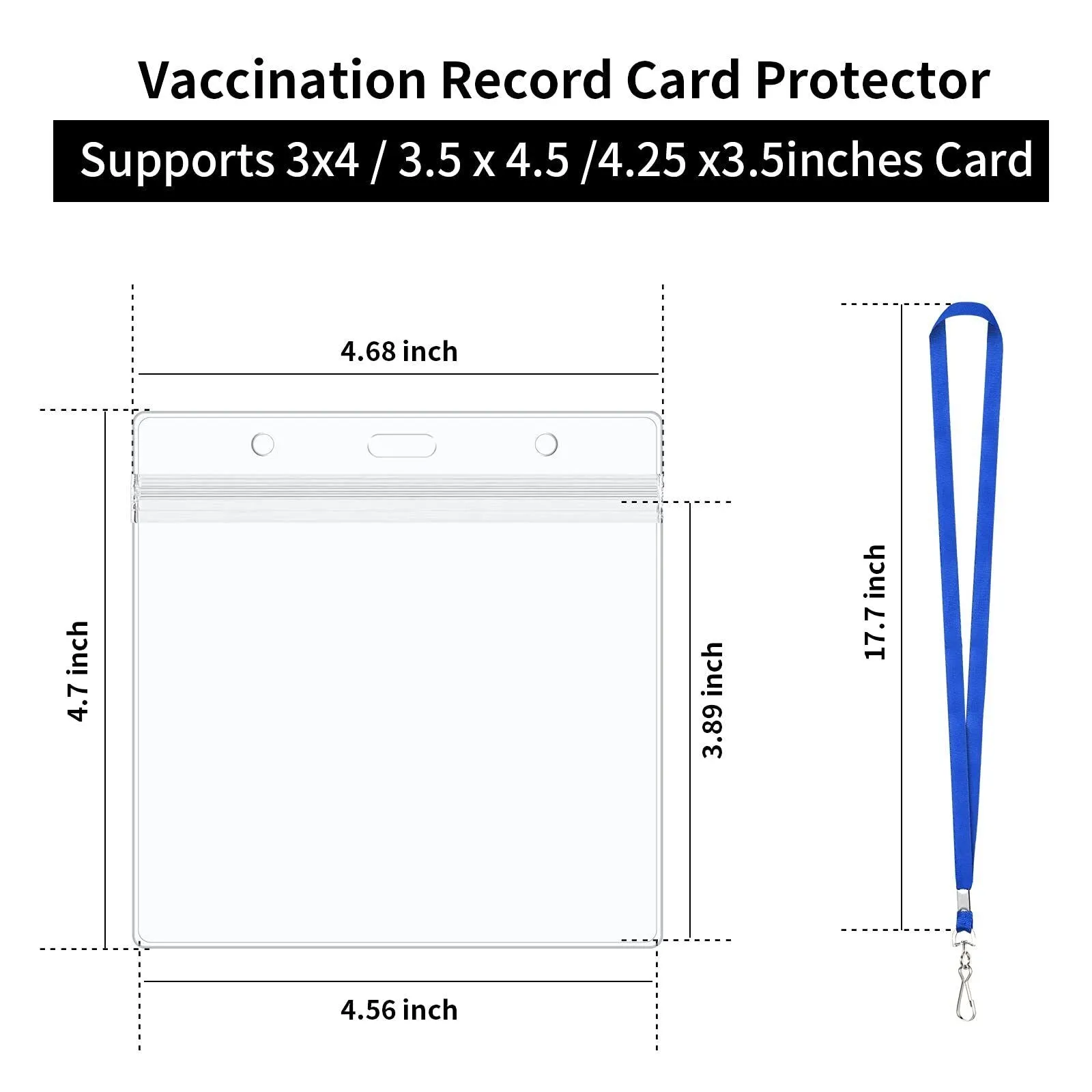 Immunization Record Vaccination Card Holder with Resealable Zip Waterproof