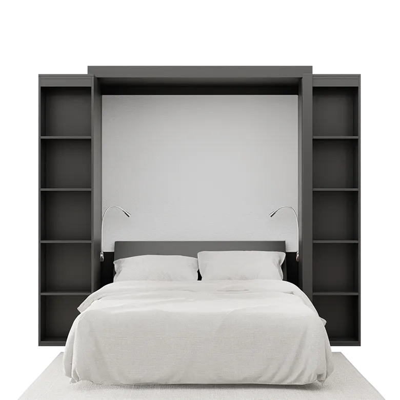 IN STOCK BLACK Double/Full Size Boaz BiFold Bookcase Murphy Bed