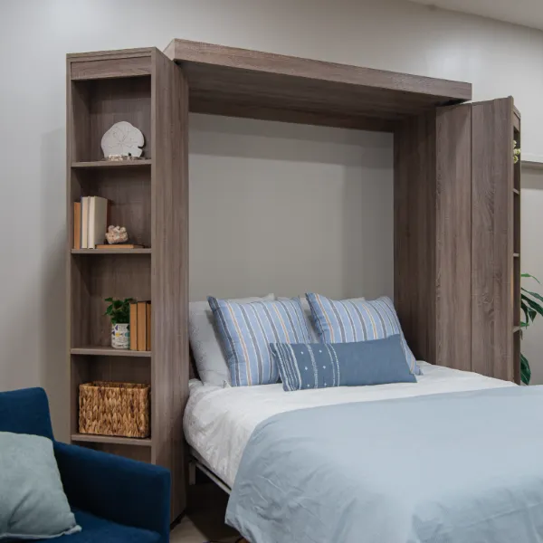 IN STOCK "Monaco" Queen Size Boaz BiFold Bookcase Murphy Bed