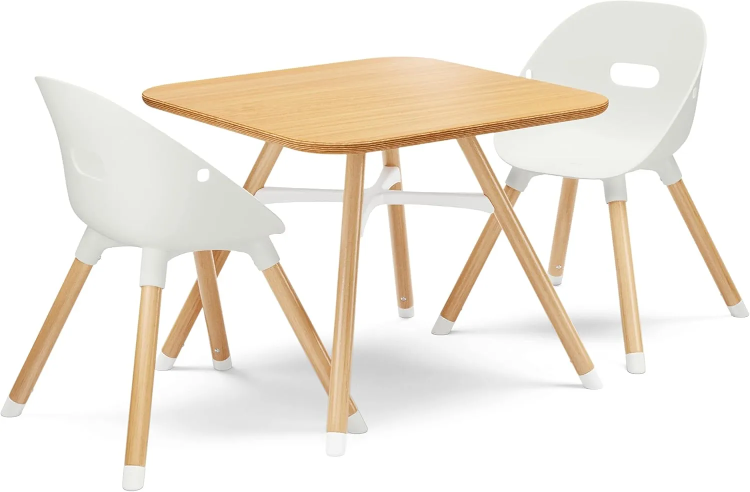 Kids Table and Chairs Set - Sustainable Wood Table with 2 Non-Toxic Bucket Seats