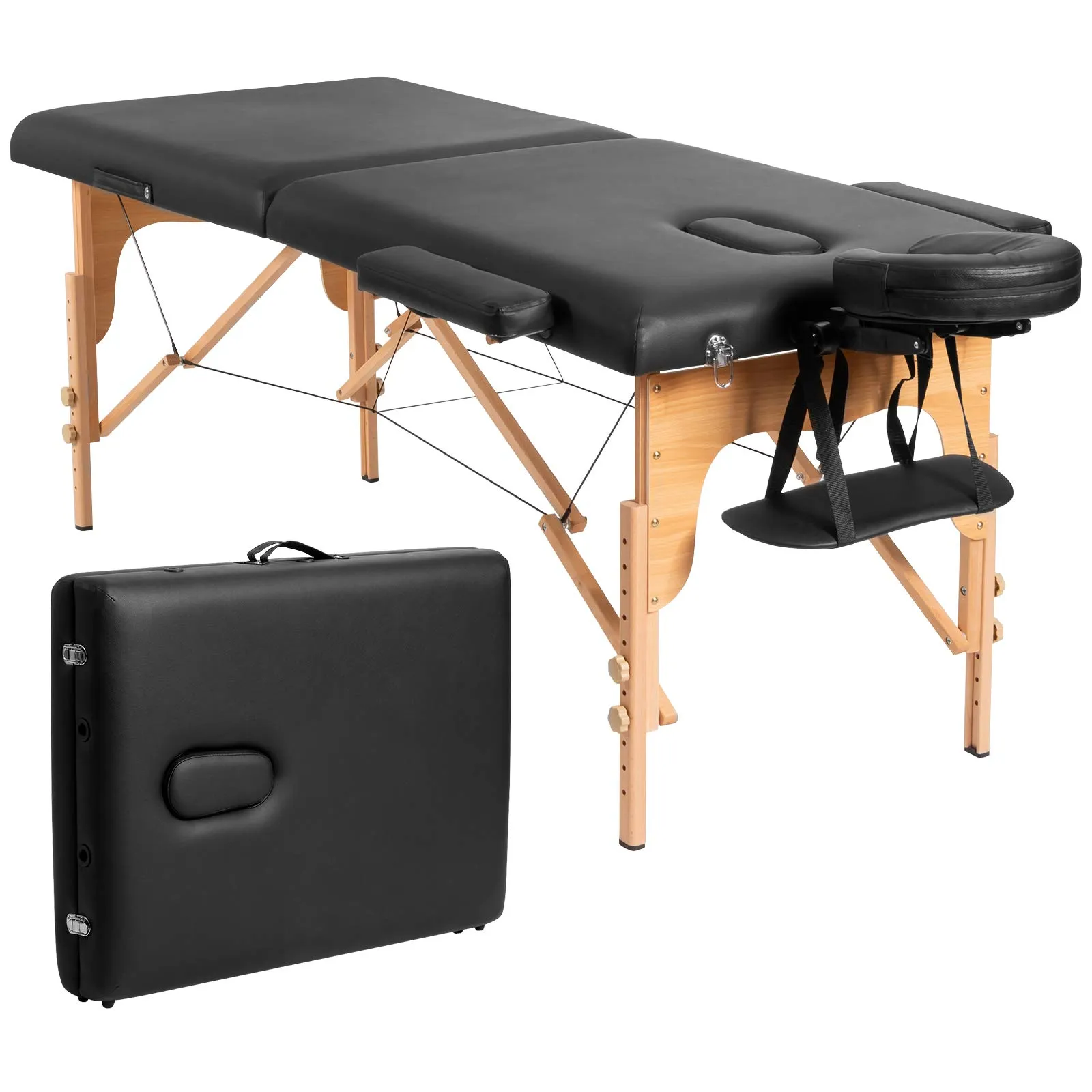 KOMFOTT 84'' Professional Massage Bed 2 Fold with Head-& Armrest Free Carry Case