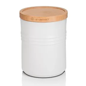 Le Creuset Stoneware Medium Storage Jar with Wooden Lid Cotton