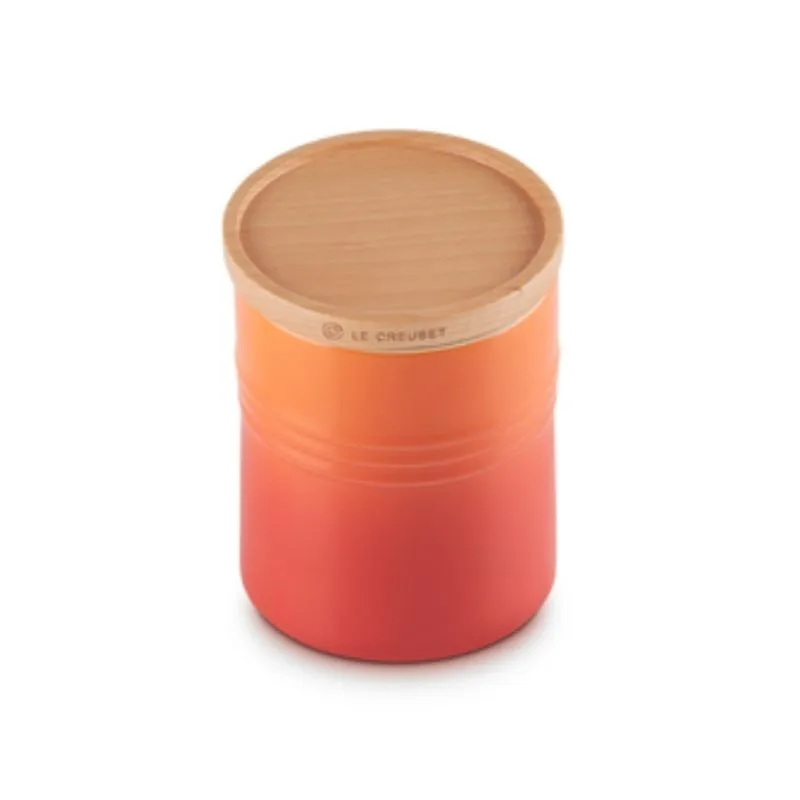 Le Creuset Stoneware Medium Storage Jar with Wooden Lid Volcanic