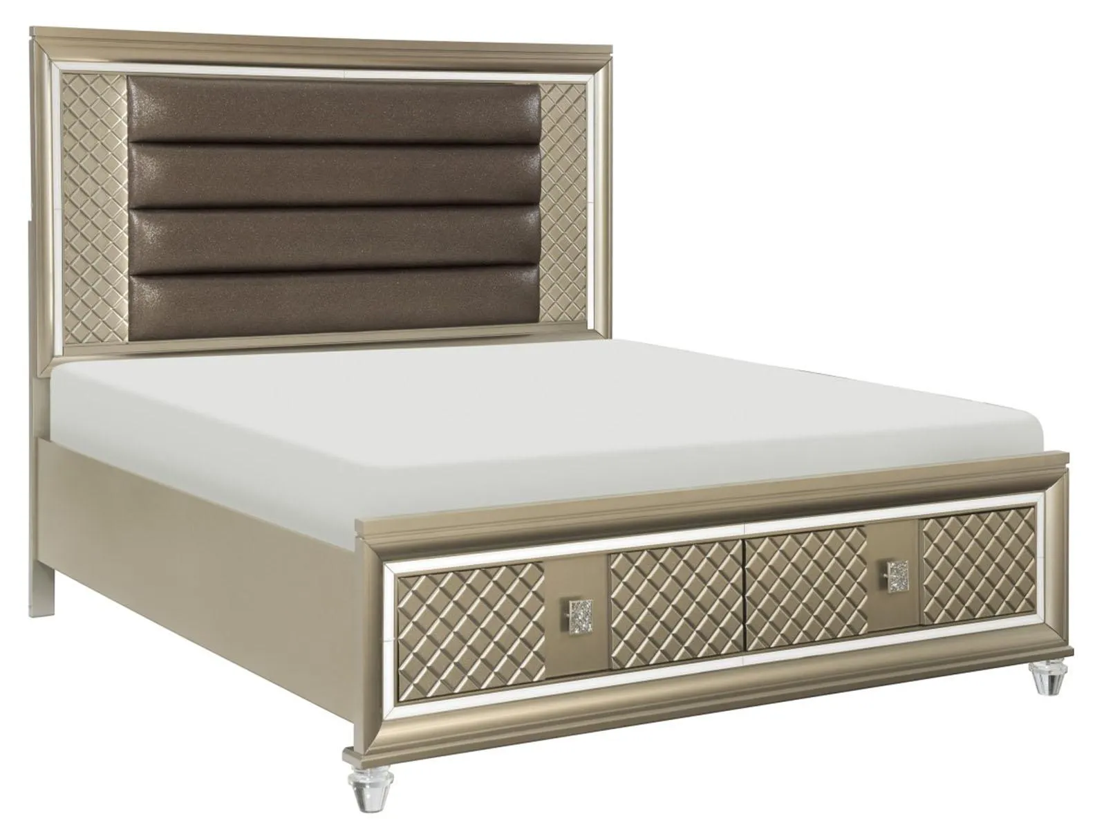 Loudon King Platform with Storage Bed in Champagne Metallic 1515K-1EK*