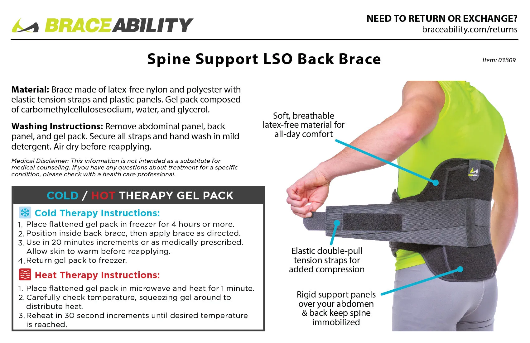 LSO Spinal Stenosis Back Brace – Spinal Brace for Scoliosis, Sciatica, Lumbar Support for Lower Back Pain Relief