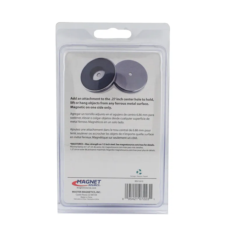 Magnet Source .44 in. L X 3.2 in. W Silver Round Base Magnet 95 lb. pull 1 pc