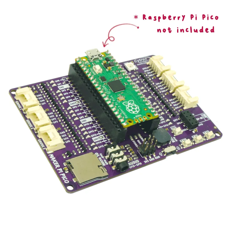 Maker Pi Pico Base (without Pico): Simplifying Pi Pico for Beginners