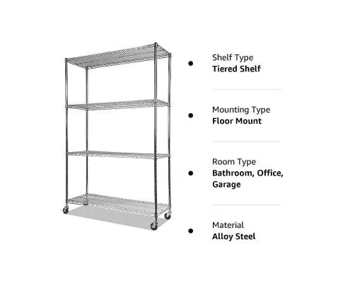 Modular Wire Storage Shelf 900 x 450 x 1800mm Steel Shelving