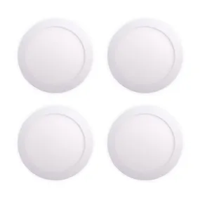 Pack of 4 12W Recessed Round LED Downlight Mini Panel 170mm Diameter, Hole Size 160mm, 3000K