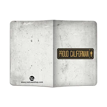 Passport Cover Holder Travel Wallet Case- Proud Calipfornian White