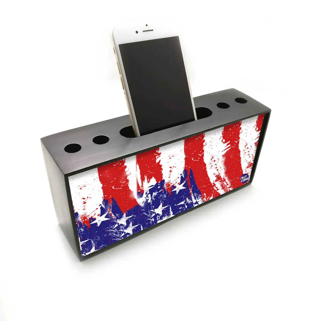 Pen Mobile Stand Holder Desk Organizer - USA Flag