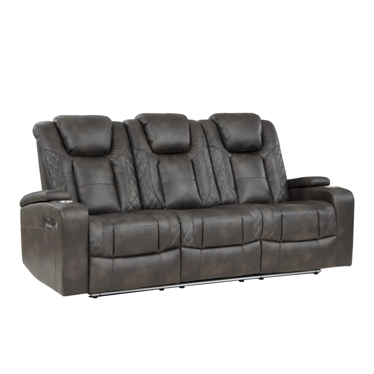 Power Reclining Sofa with Cup Holders, Storage Arms & Power Headrests