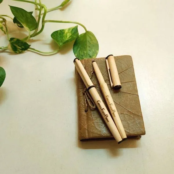 Premium Handcrafted Bamboo Pens - Pack of 2