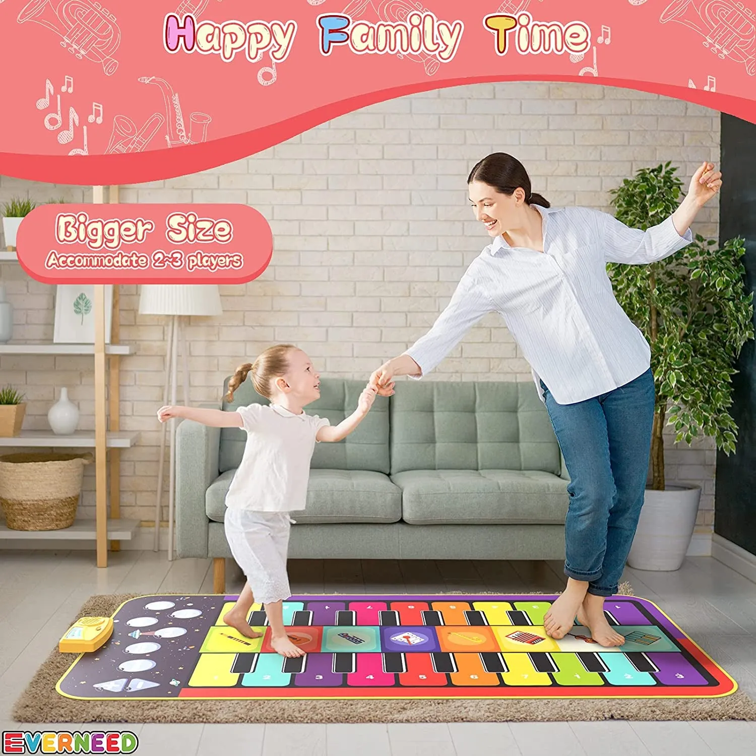 "Musical Magic Mat: the Perfect Christmas Gift for Little Music Prodigies! 55" Non-Slip Piano Mat for Toddlers, Cultivating Musical Talent from an Early Age (Suitable for 1-5 Year Olds)"