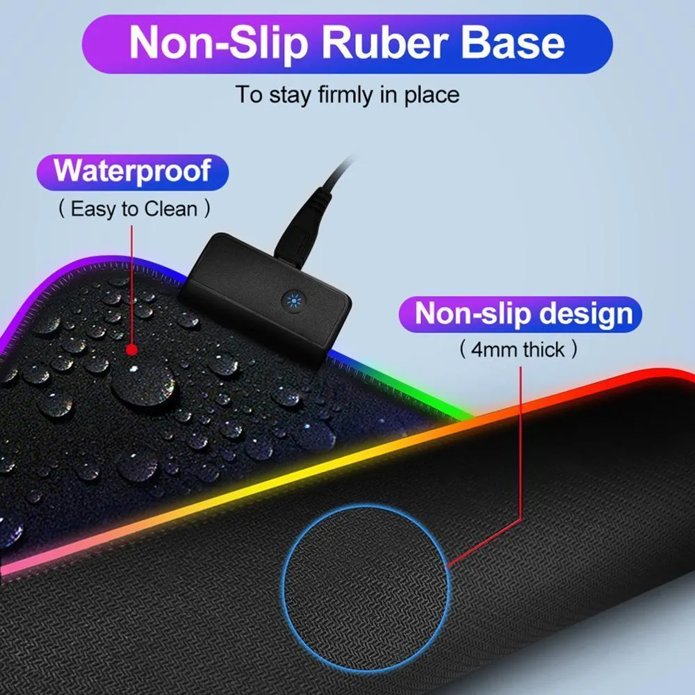 RGB LED Large Spacious Mousemat: Ideal for gaming or design work