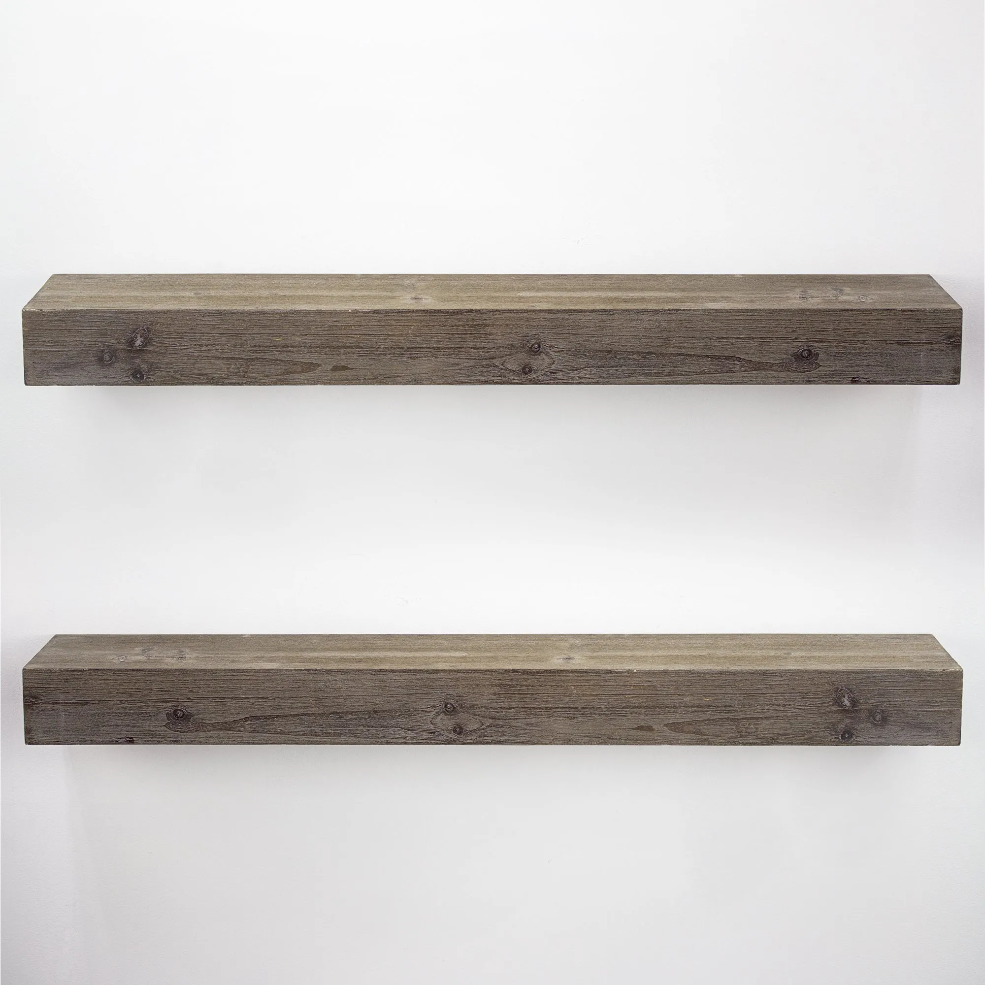 Rustic Wood Floating Wall Shelf - Large/Grey