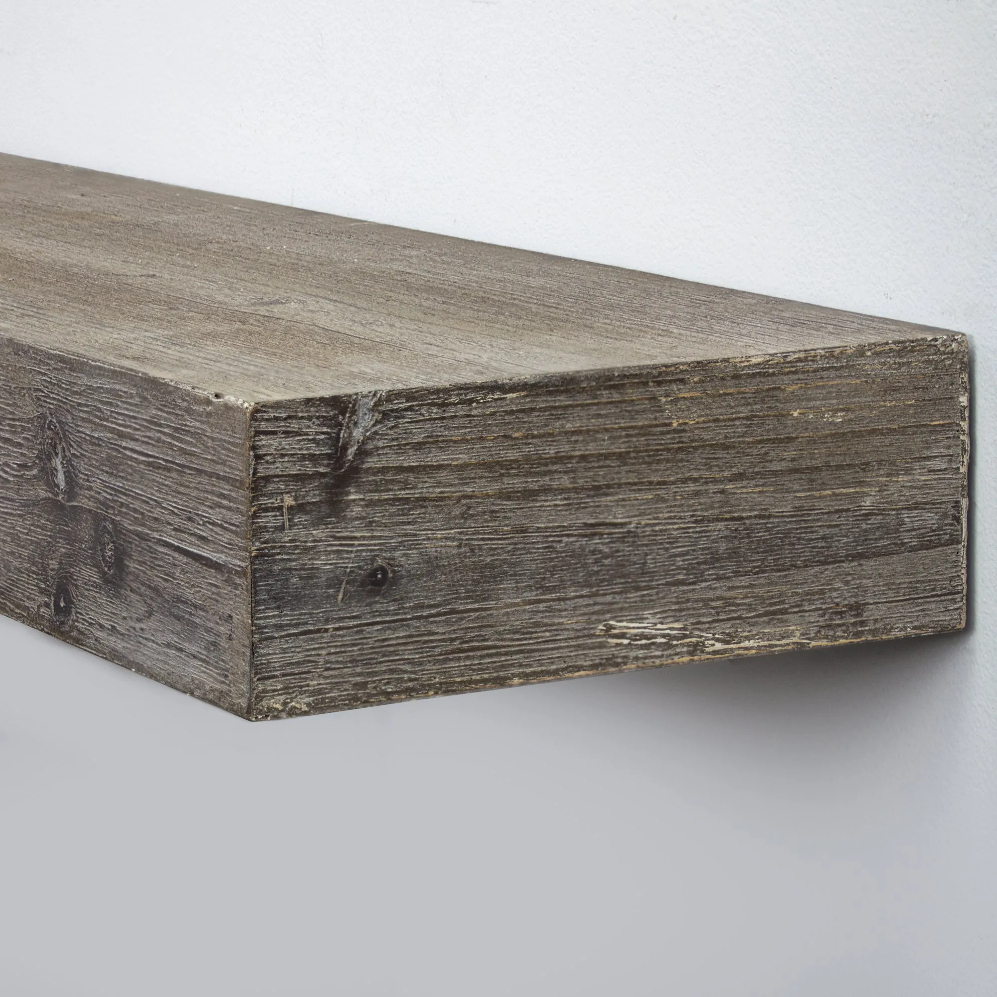 Rustic Wood Floating Wall Shelf - Large/Grey